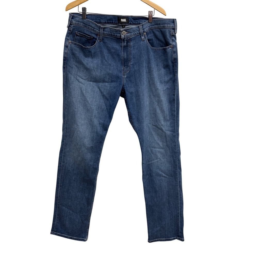 Paige‎ Federal mens Size 38x32 Medium Wash Straight Leg Denim Jeans Blue Classic
